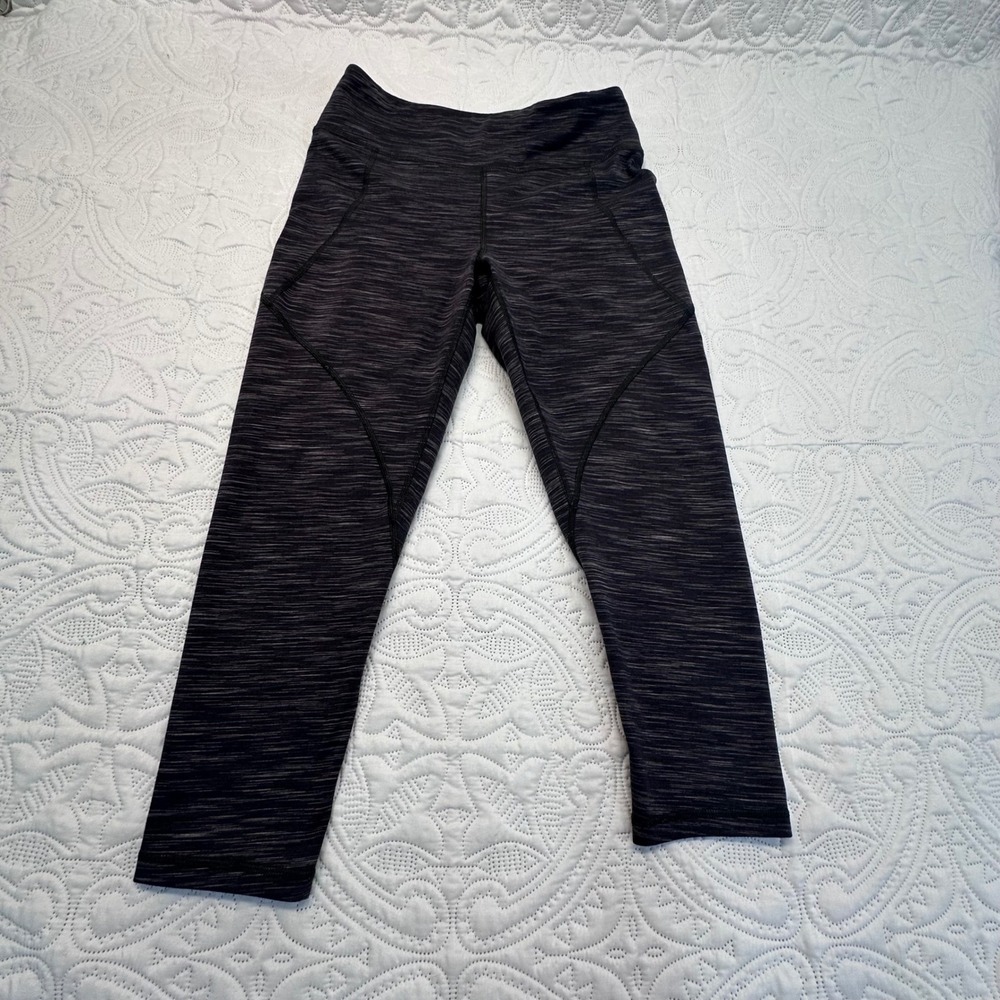 Patagonia Womens Space Dye Cropped Leggings Grey Athletic Yoga Pants Size M